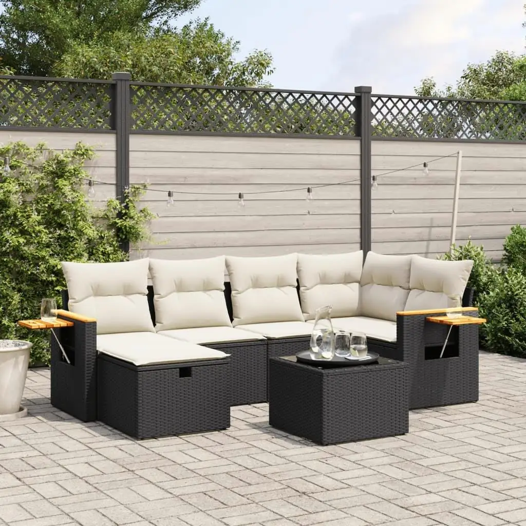 

Stylish Black Garden Sofa Set for Outdoor Patio Comfort Durable Cushions Modern Design Perfect for Relaxing and Entertaining