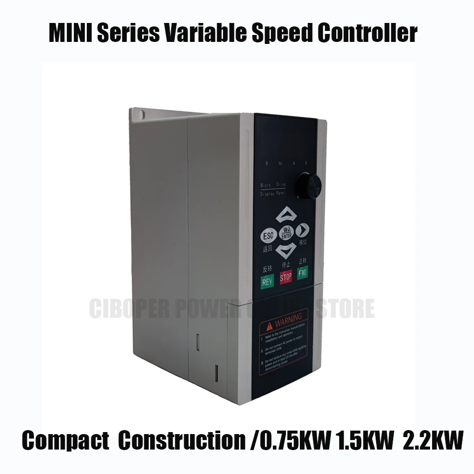 

VFD Inverter 0.75KW/1.5KW/2.2KW Frequency Inverter 1P/220V 3P/380V Output Frequency Converter 0-600Hz Variable Frequency Drive