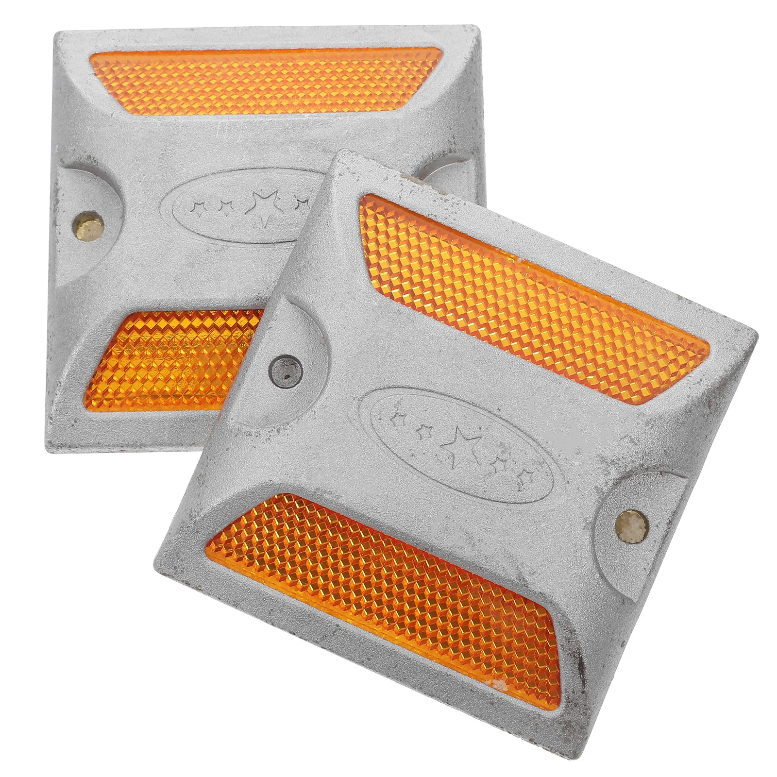 2Pcs Reflective Driveway Markers Aluminum Road Safety Warning Pavement Reflectors Traffic Golf Cart Reflex Reflector Strip
