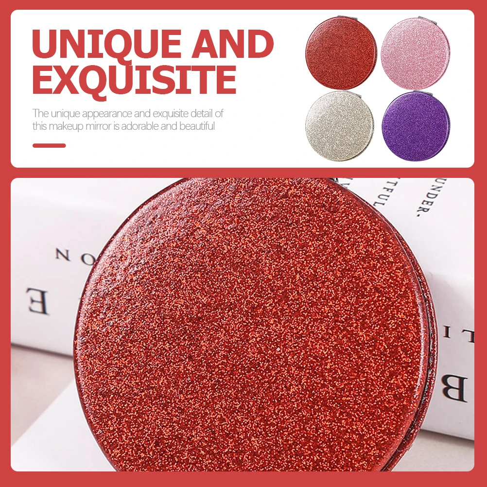 

4Pcs Portable Double Sided Foldable Compact Makeup Mirror Small Travel Size Lightweight Mirror Gift for Girls Women