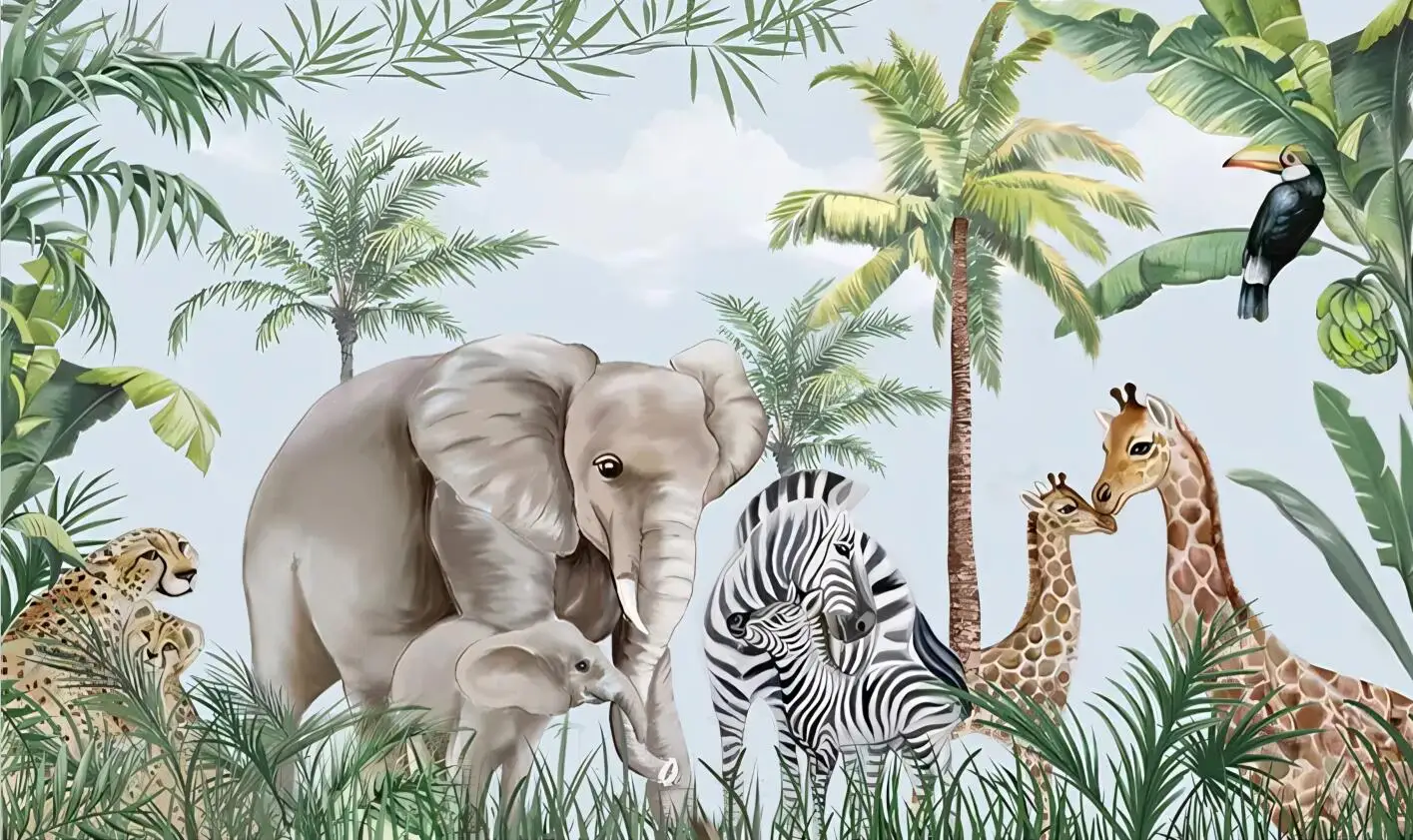 op maat gemaakt behang abstracte kunst retro olifant 3d wallpapers voor woonkamer tv achtergrond behang muurschildering woondecoratie