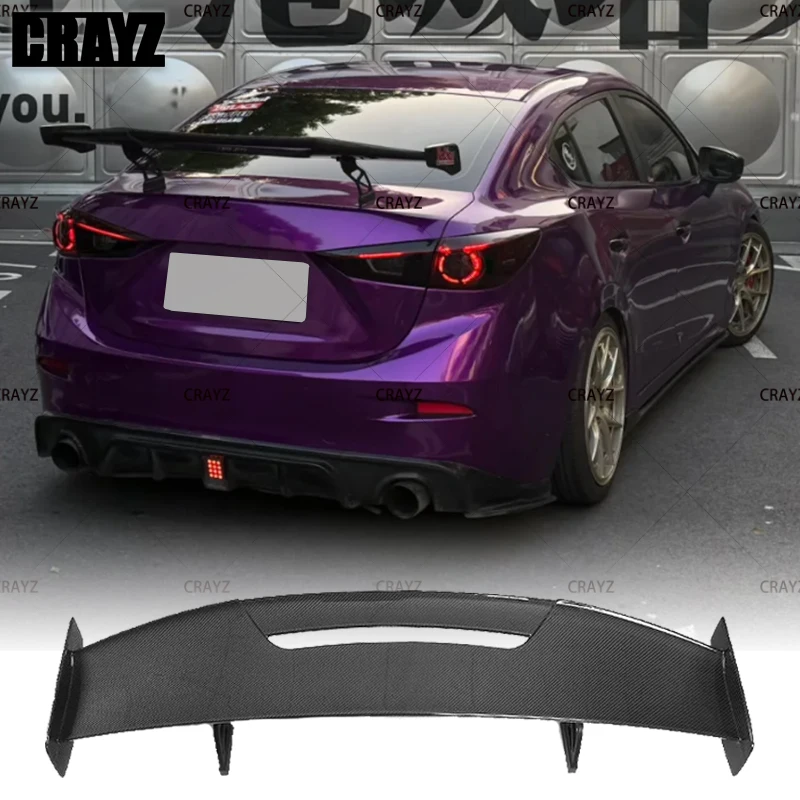 For 2014 - 2019 Mazda 3 Axela Sedan Rear Spoiler GT Style Trunk Lid Aerodynamic Kit Tail Wing Car Rear Diffuser Accessories