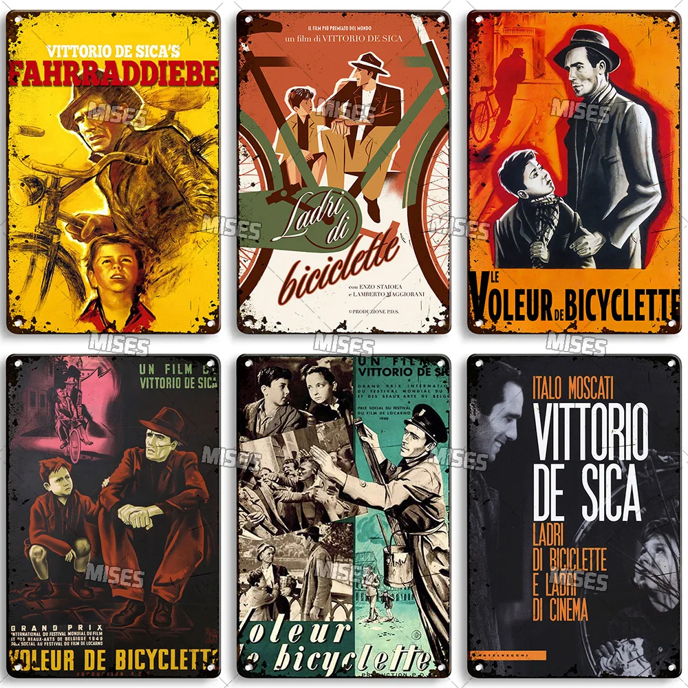 MISES 1948 الفيلم الإيطالي Ladri دي biciclette المعادن المشارك معدن القصدير تسجيل طبق مزخرف شريط المنزل استوديو تسجيل المعادن جدار ديكور