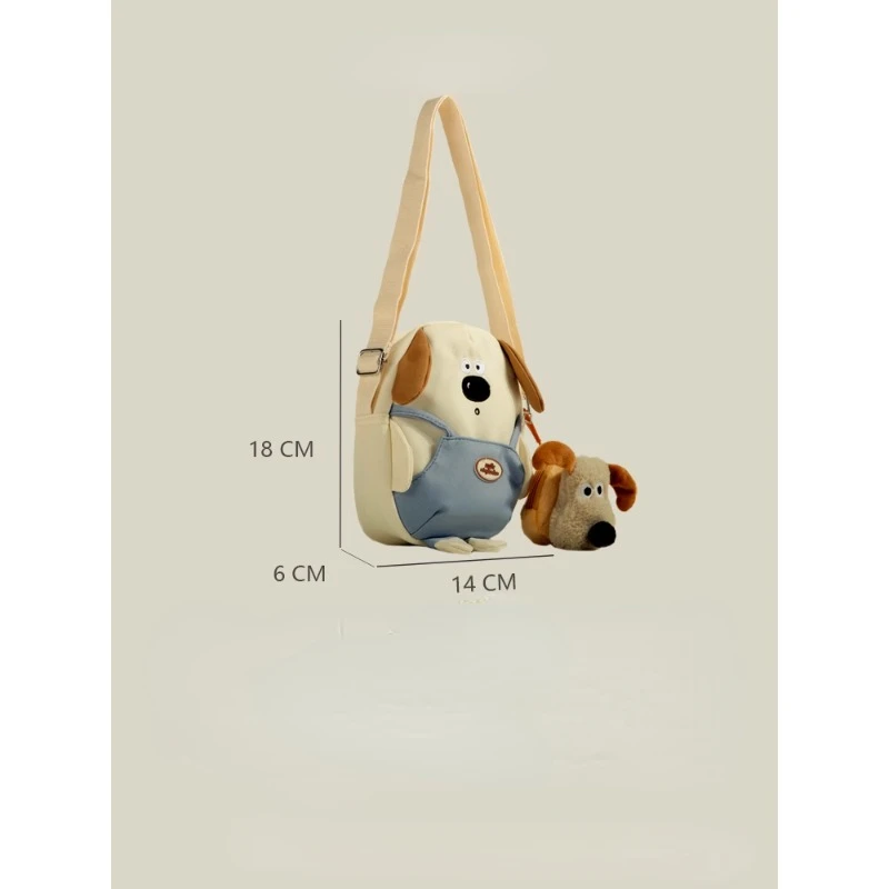 Popular Texture Crossbody Bag Women's Summer Cute Doll Wide Shoulder Strap Puppy Bag