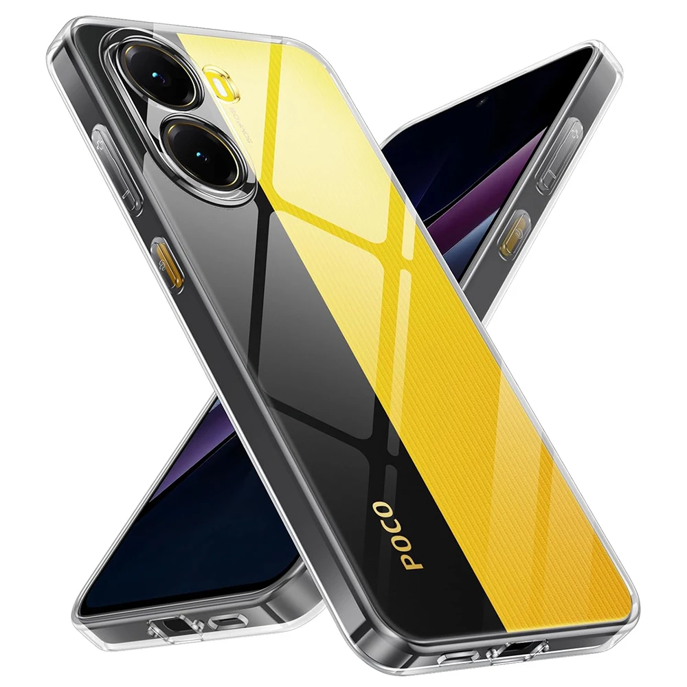 Transparente Silikonhülle für Xiaomi Poco X7 X6 X5 X4 X3 M7 M6 M5 M4 M3 Pro GT F7 F6 F5 F3 F1 Cover Klare Anti-Drop-Shell