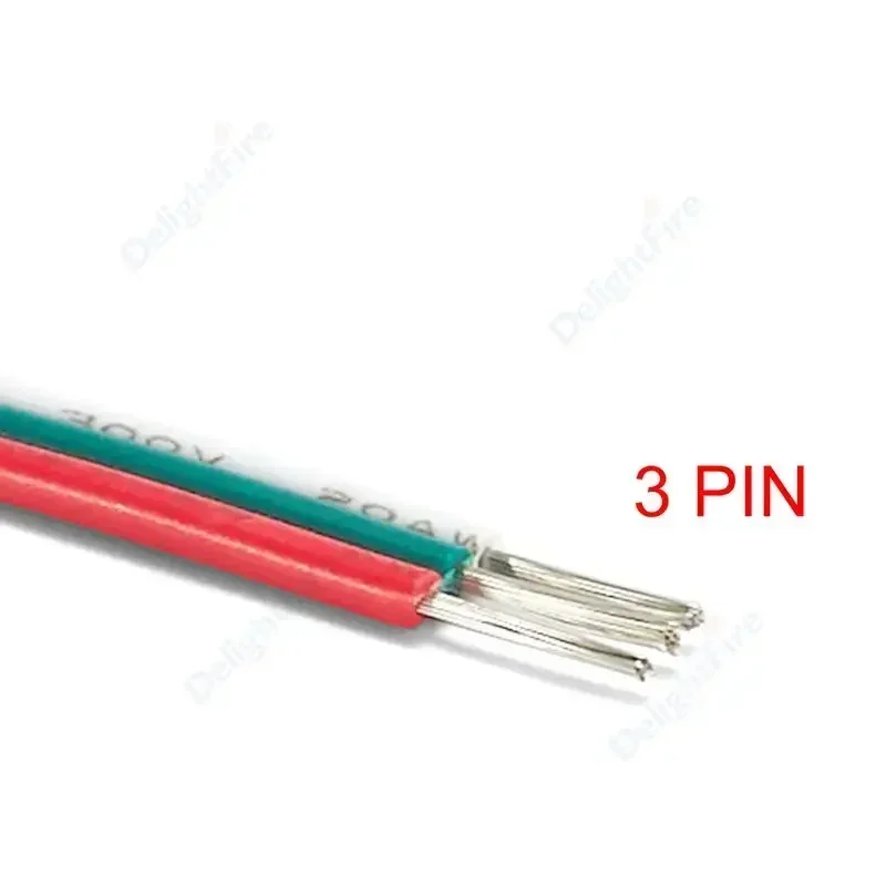 DelightFire 2 3 5 6 4-poliges Elektrokabel 22 20 18AWG PVC-verzinnter Kupferdraht Elektrokabel für LED-Streifen, Lautsprecher, Ventilatoren, Lichter, Solarmodule, DIY 3