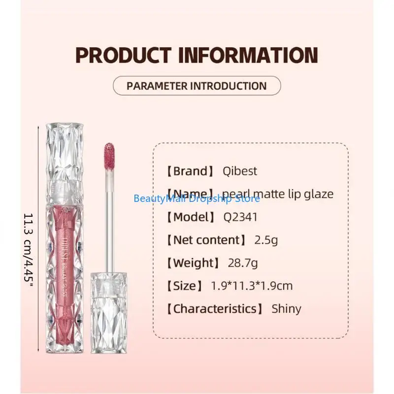 40JD METALLIC LIPSTICK GLITTION ระยิบระยับเม็ดสีสูงลิปกลอสยาว