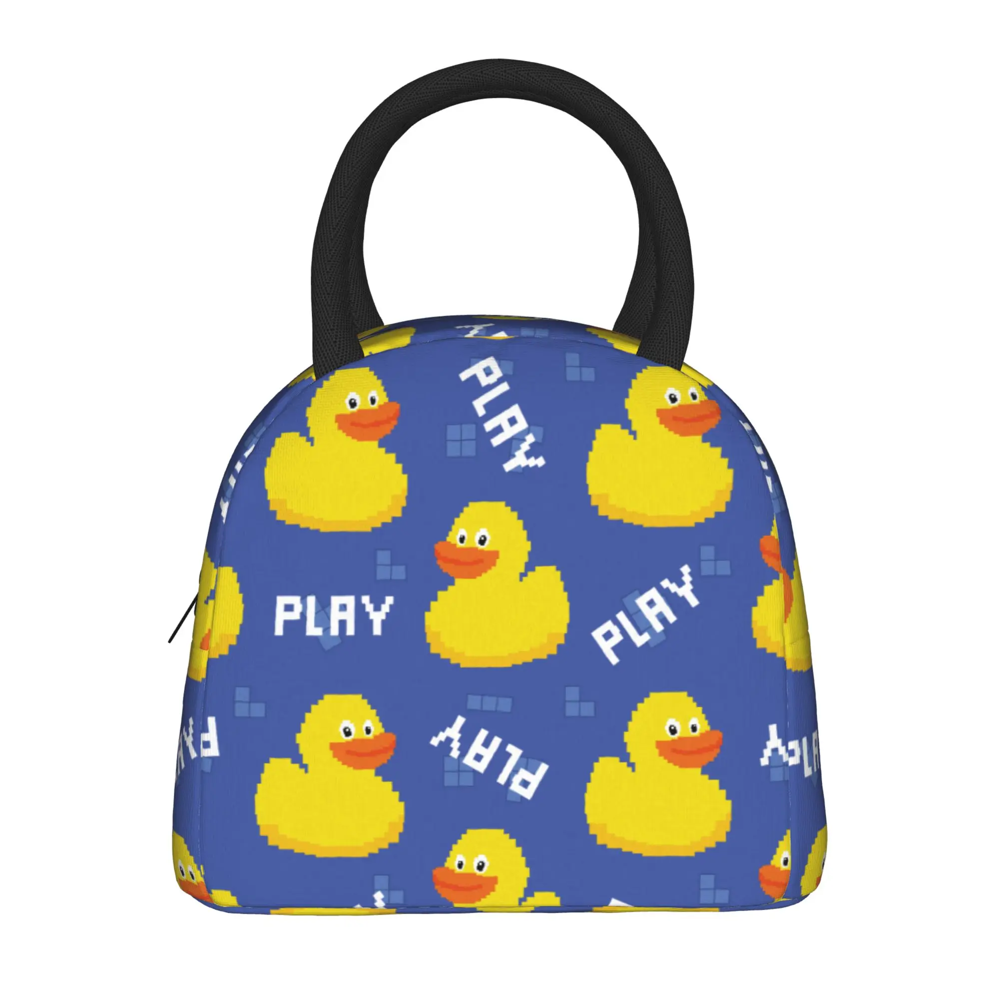 Cartoon Duck  Insulated Lunch Bag Thermal Bag Reusable  Portable Tote Lunch Box Food Bag College  Travel