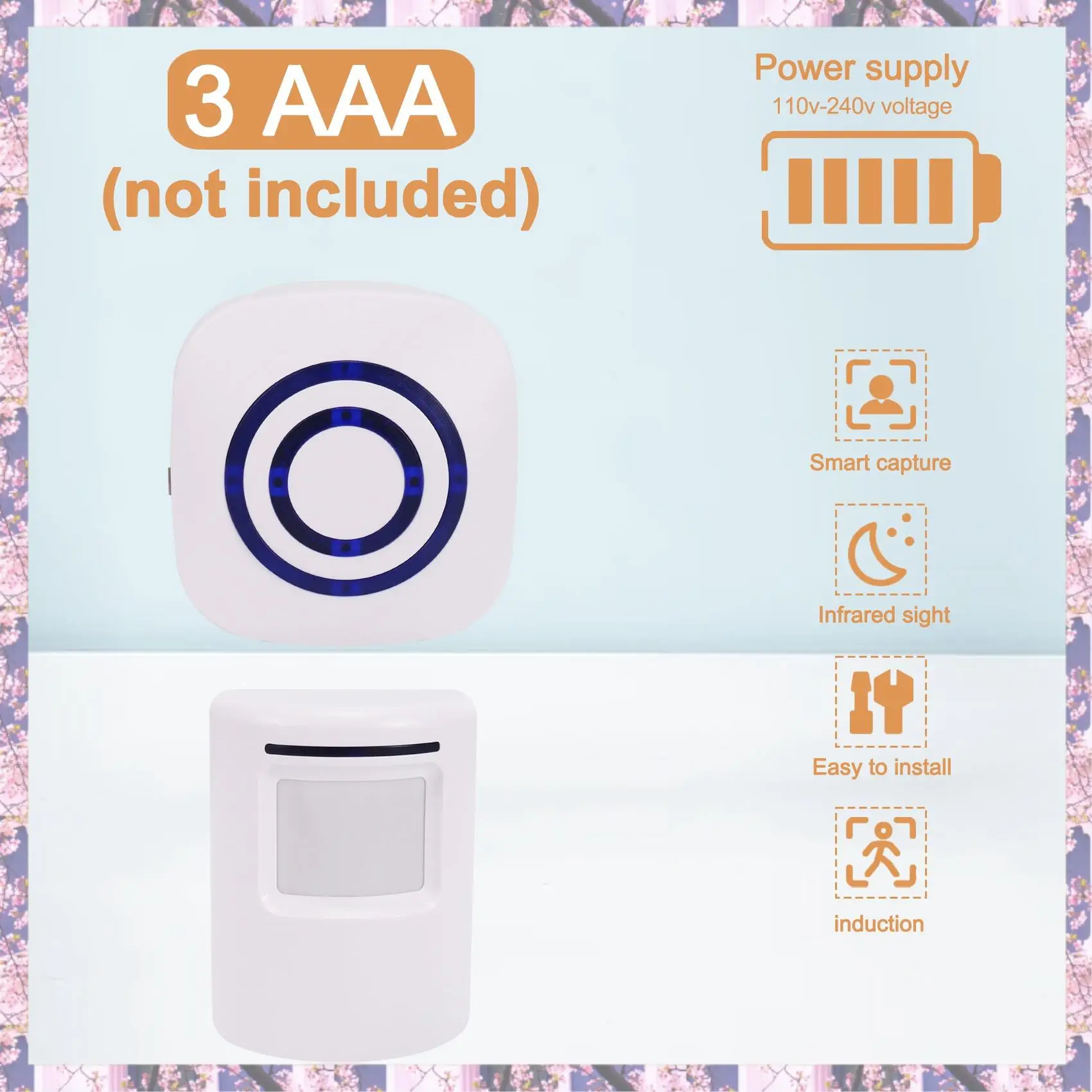 2025 الاتجاه باب الرنين ، لاسلكي الأعمال باب محس حركة كاشف الذكية زائر الجرس أمن الوطن درب إنذار مع 1 P