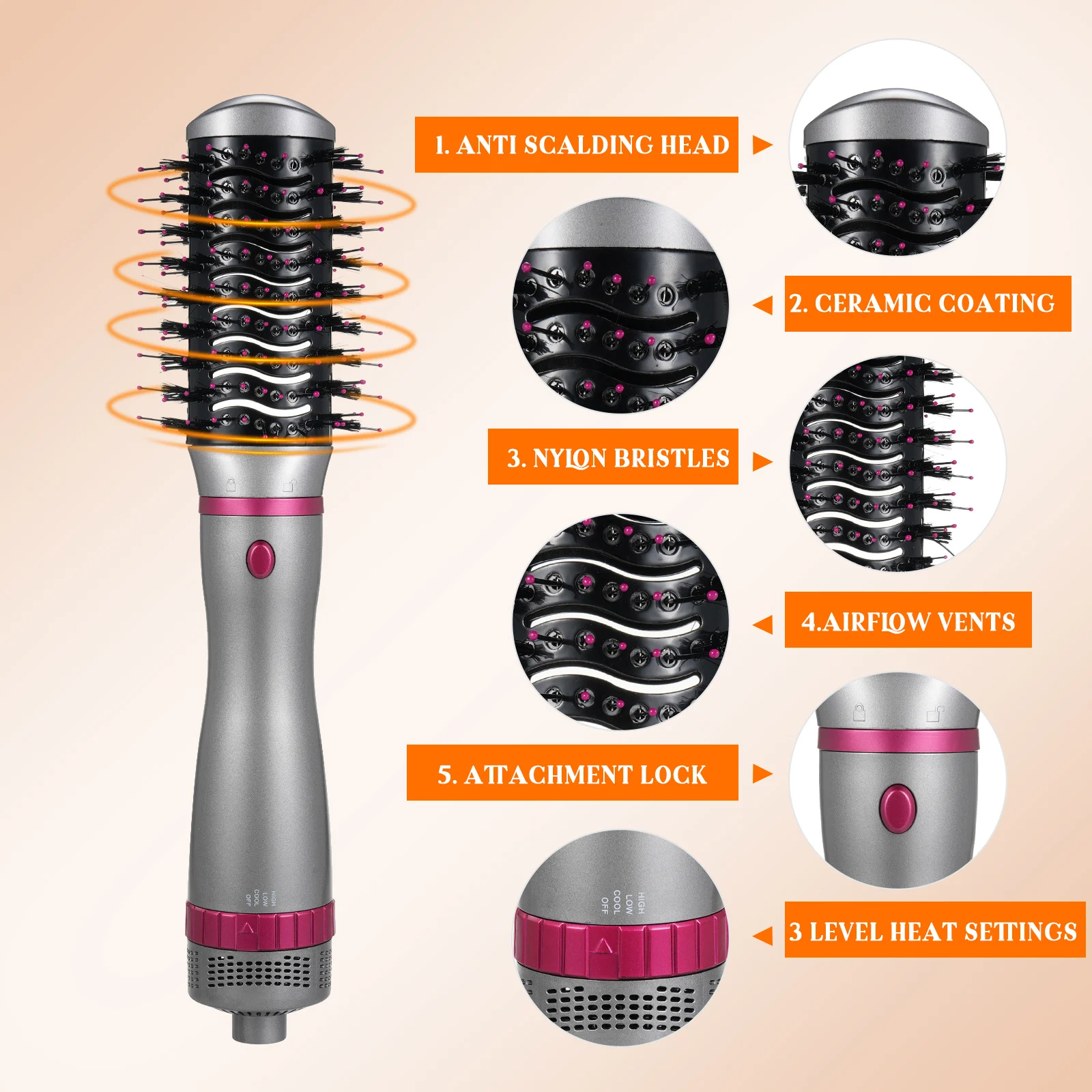 

Four-in-one Hot Air Comb Home Use Straight Hair Curly Hair Blow Dryer Comb Straight Hair Blow Dryer Comb