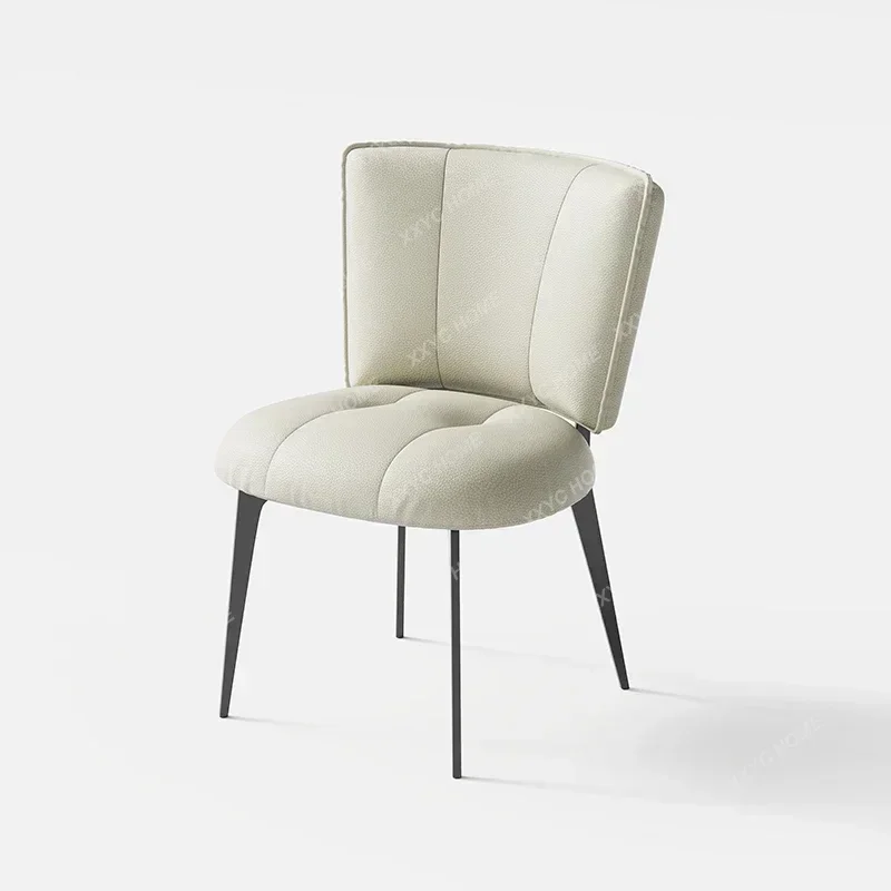 A Dining chair household new dining table chair ecological leather back chair Italian light luxury high sense 2PCS