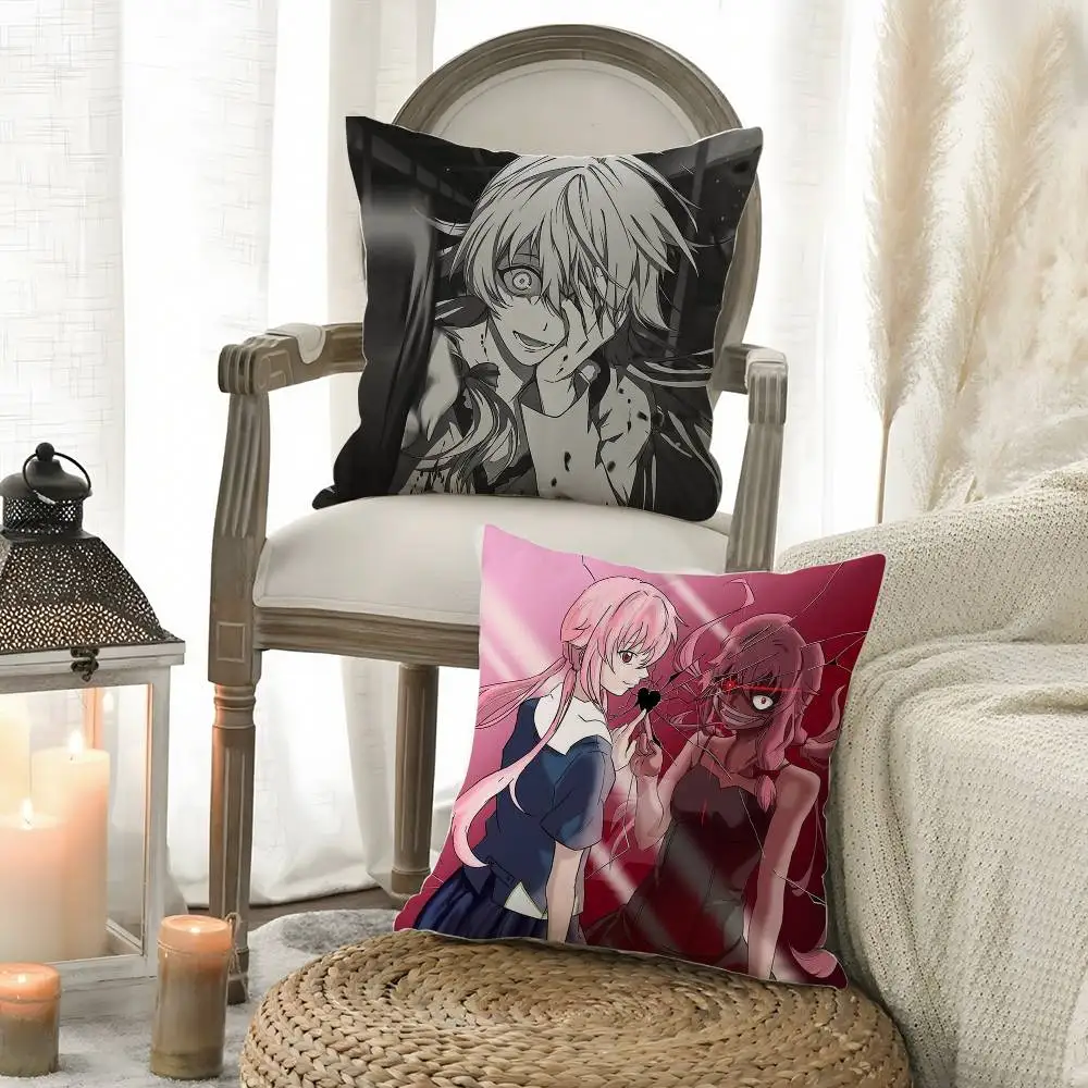 

Pillow Case M-Mirai N-Nikki Office Sofa Dorm Chair Back Short Plush Double-sided Printing Home Cushion Cover