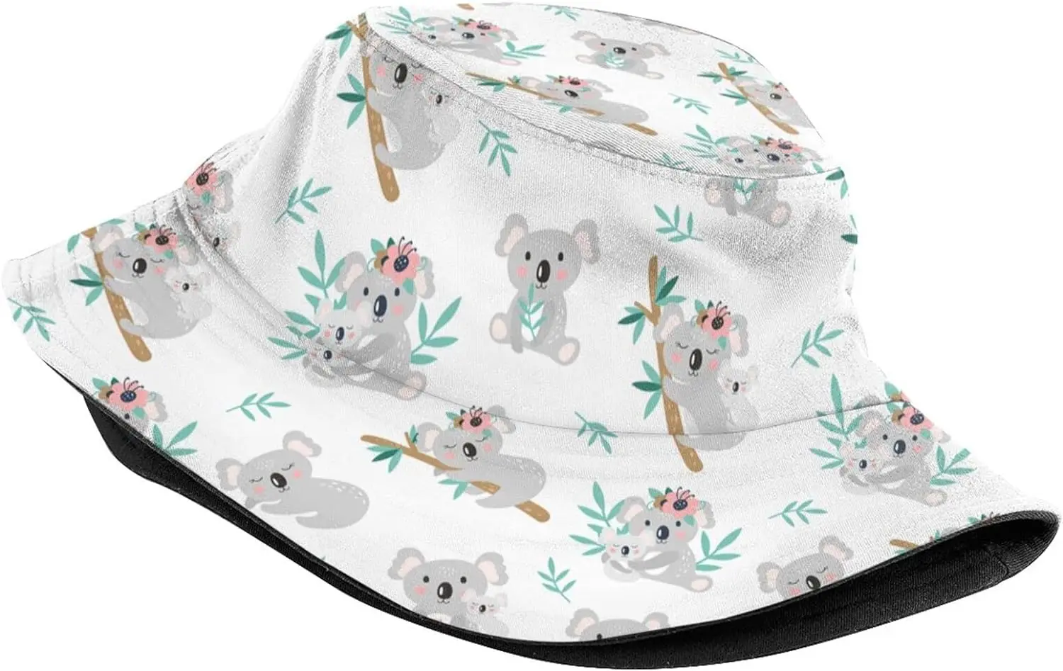 Cute Cartoon Koala Bucket Hat Sun Protection Lightweight and Breathable Summer Hat Unisex Outdoor Travel for Women Men