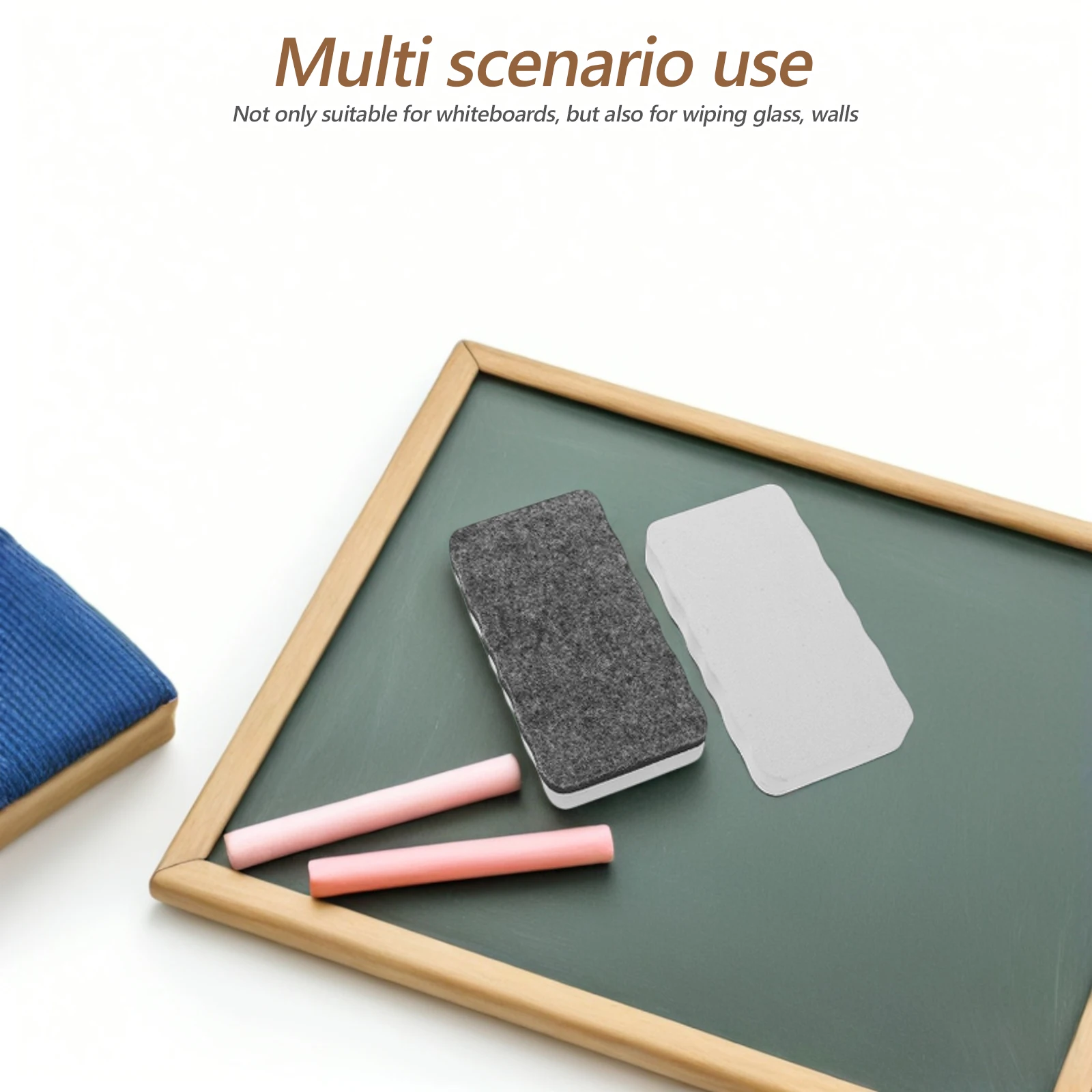 5 قطعة ممحاة السبورة البيضاء من اللباد إيفا قابلة لإعادة الاستخدام وقابلة للغسل ومتعددة الاستخدامات للجدران الزجاجية والأسطح الملساء والفصول الدراسية والمكتب ومنظف المنزل