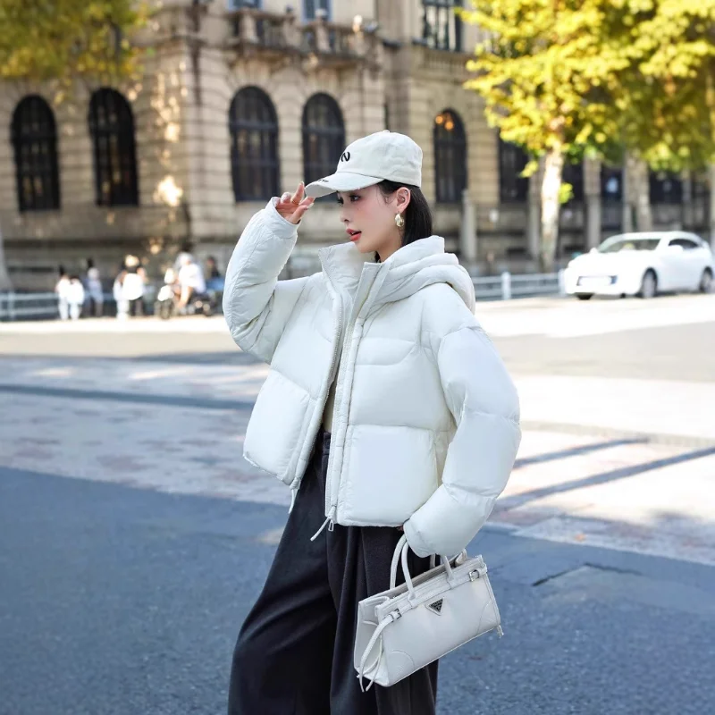 Chaqueta de plumón para mujer, abrigo versátil grueso elegante a la moda para ir al trabajo, novedad de 2025, invierno