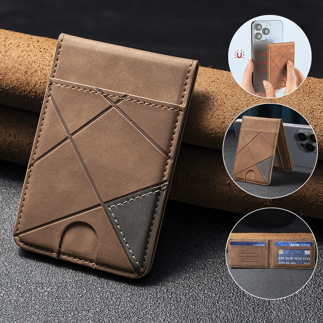 

Деловой чехол-кошелек из искусственной кожи с сильным магнитом, эластичным держателем для кредитных карт и ID-карт, откидной подставкой и держателем для телефона для iPhone 17 Pro Max