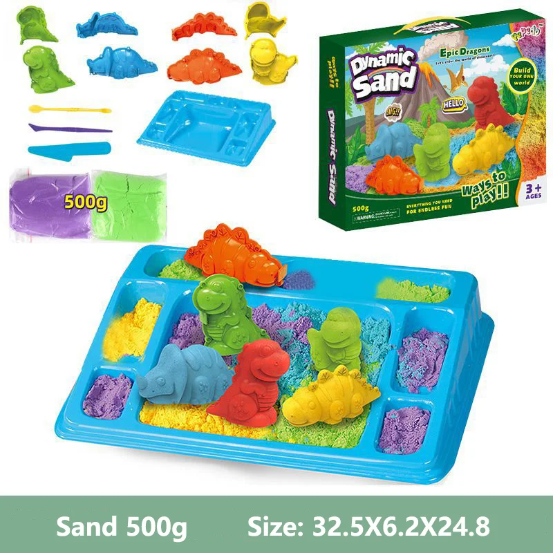 Dynamic Sand Toys Set di stampi fai da te Indoor Magic Sand Color Mud plastilina Color Sand Kit di giocattoli educativi