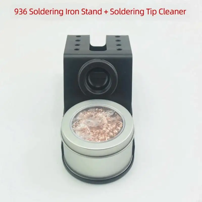  Metal Soldering Iron Stand with Tip Cleaner Cup, 17x7x7.5cm Rest Set for Repair Table, Circuit Service and DIY Soldering Tasks