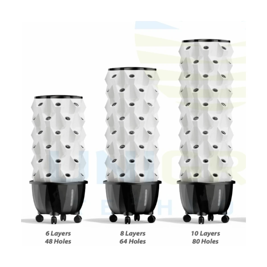 Pineapple Tower With Pots Hydroponics Growing System Planters Vertical 8/10 Layers 65L Garden Planting Hydroponic Kit With Wheel