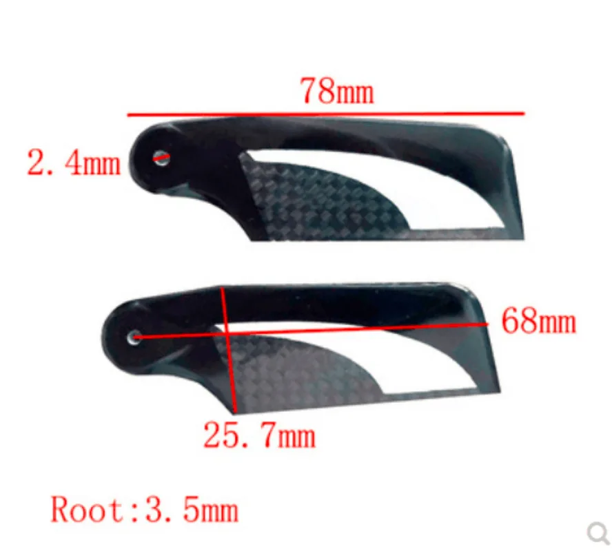 68mm Grip 3.5mm Carbon Fiber  ail Blade For Trex 450/470/480 RC Helicopter