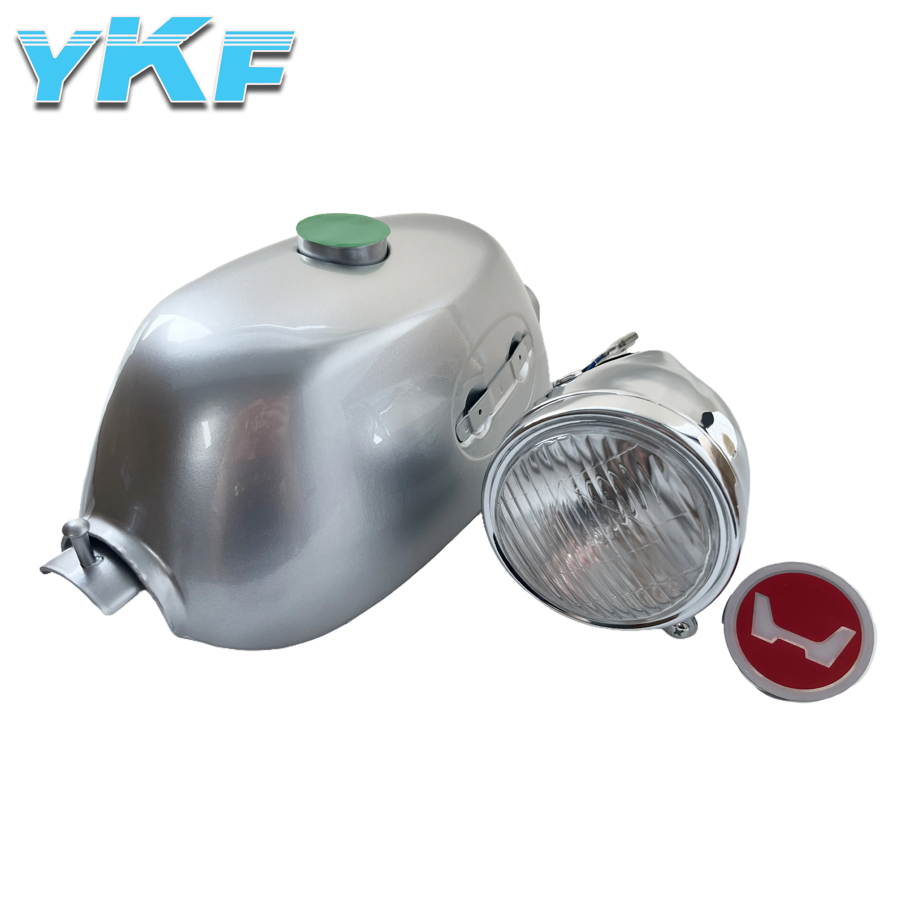 Replica Motorcycle Fuel Tank with Headlight Kit - Z50 Z50a K2 Mini Buggy - Silver Finish