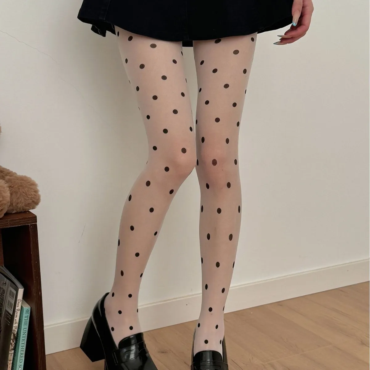 Polka Dot Frauen Strumpfhosen Strümpfe Strumpfhosen Japanische Dessous Oberschenkel Hohe JK Weiß Ultra-dünne Gedruckt Frauen Strumpfhosen Strumpfhosen Neue