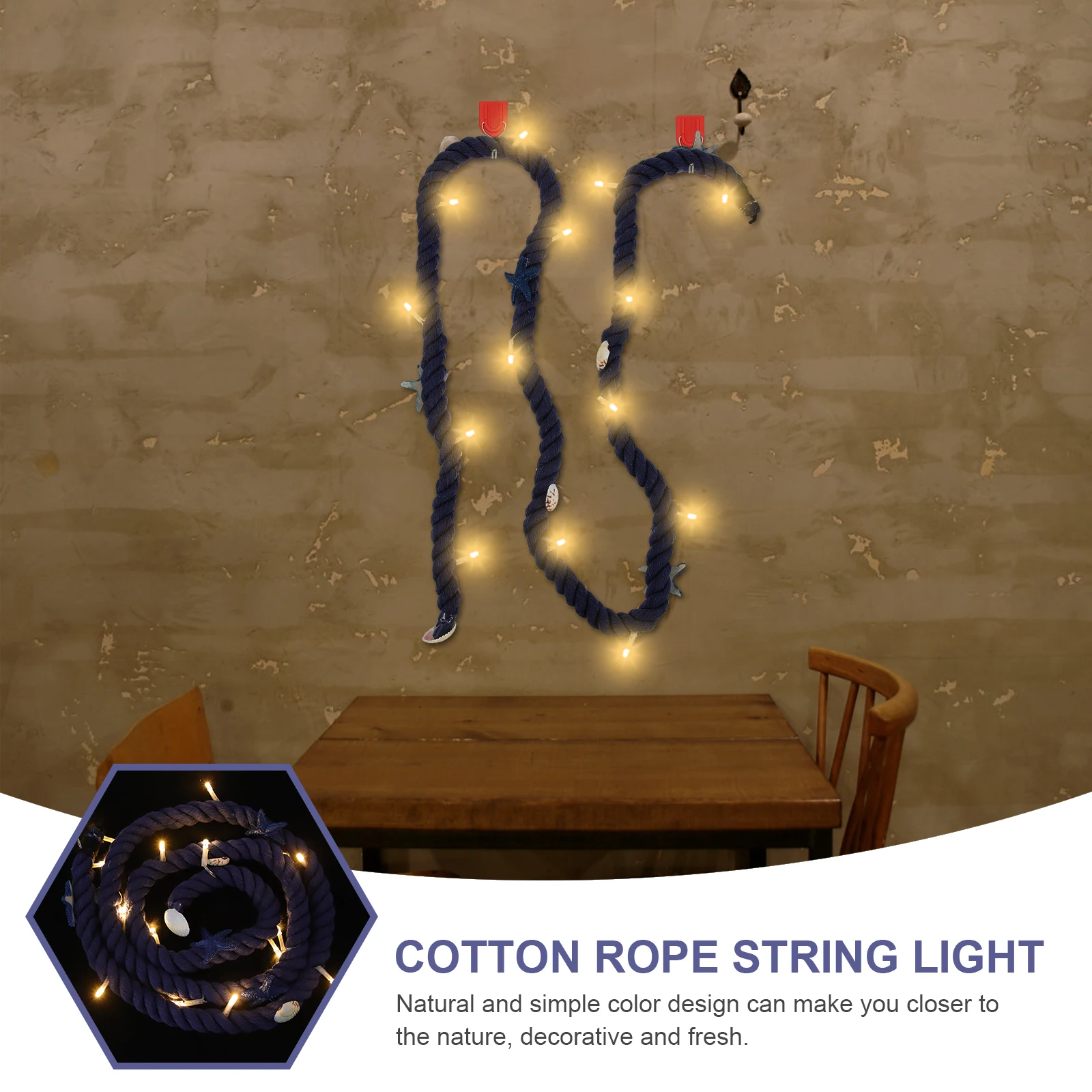 

Shell Star Fairy Lights Glow Cotton Rope Pendant Hanging String Light For Bedroom Balcony Home Living Room Party Decoration