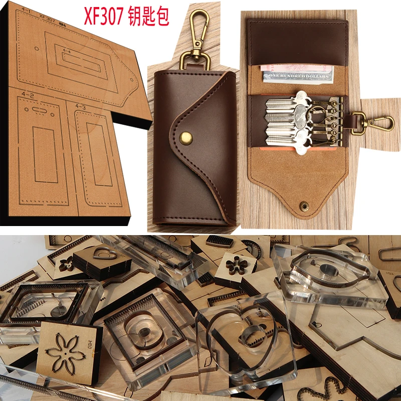 New Japan Steel Blade Wooden Die key case Leather Craft Punch Hand Tool Cut Knife Mould  leather tools