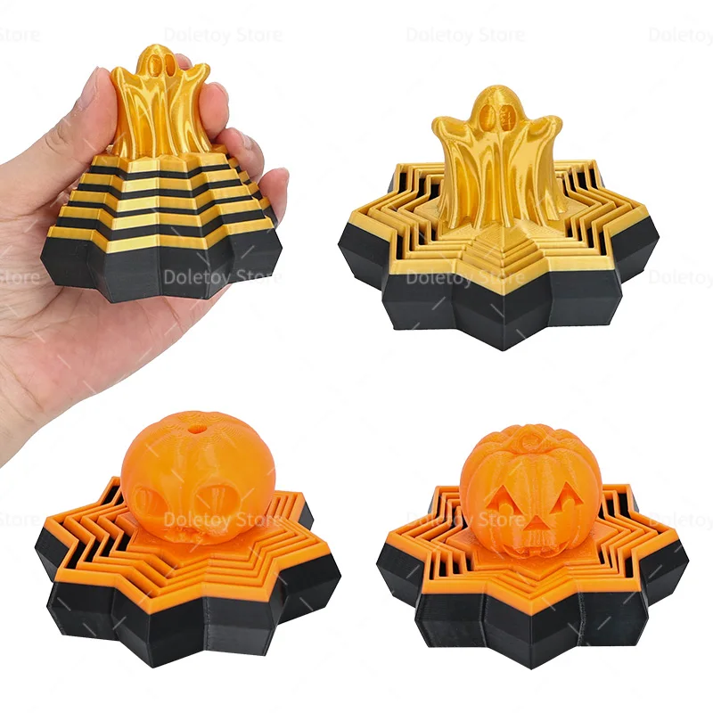 3D Printed Spiral Cone Toy Impossible Pyramid Christmas Tree Passthrough Sculpture Mini Vortex Thread Illusion Fidget Toy