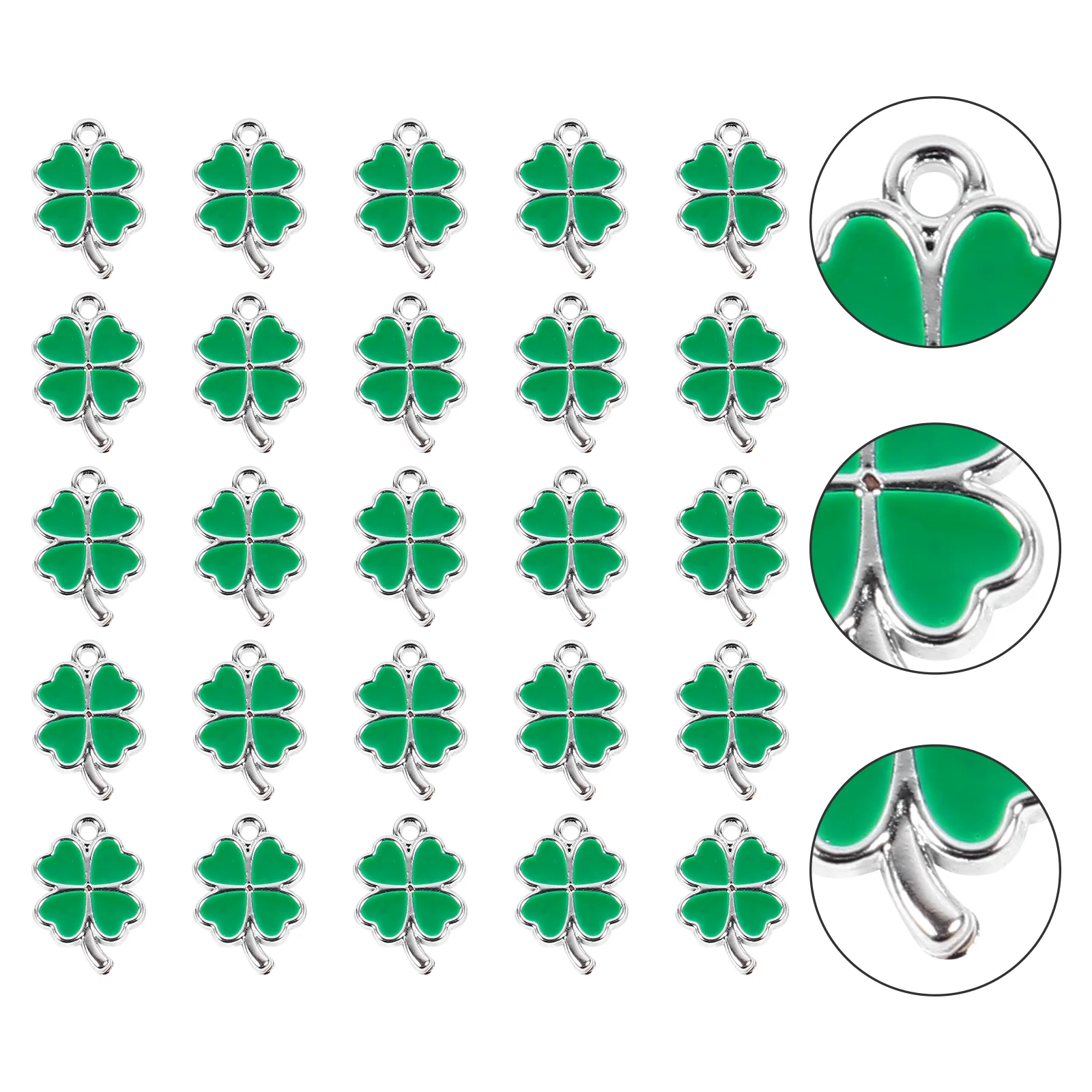 25pcs Chic Four Leaf Ornaments DIY Crafting Pendants Jewelries Charms Pendant Hanging Charms