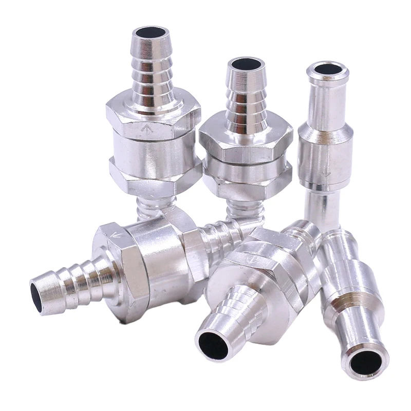 One-way Valve 6/8/10/12/14/16mm Aluminium Alloy Check Valve for Diesel, Petrol, Water Hand Pumps Oil Supply Fittings