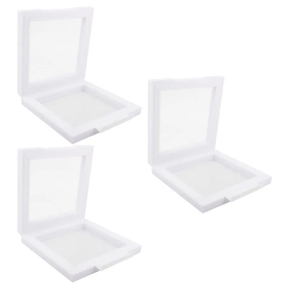 

Набор из 3 прозрачных белых коробок для хранения украшений из высококачественных материалов, креативная подарочная упаковка для ожерелий, серег и браслетов