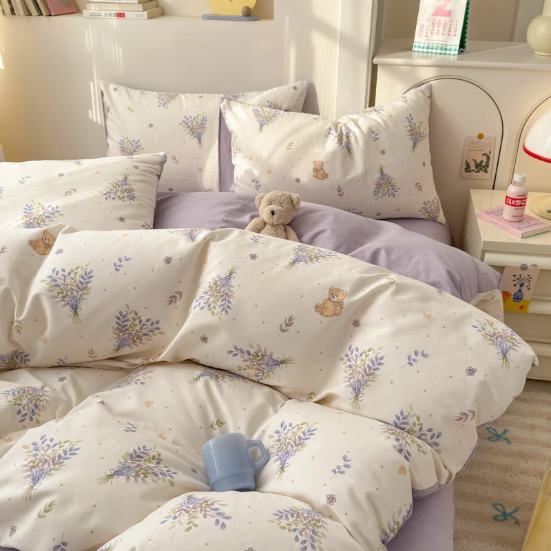 

Комплект ультрамягких пододеяльников из 100% хлопка — 1 пододеяльник + 2 наволочки, комплект постельного белья, дышащий, устойчивый к выцветанию, одинарный/двойной/королевский