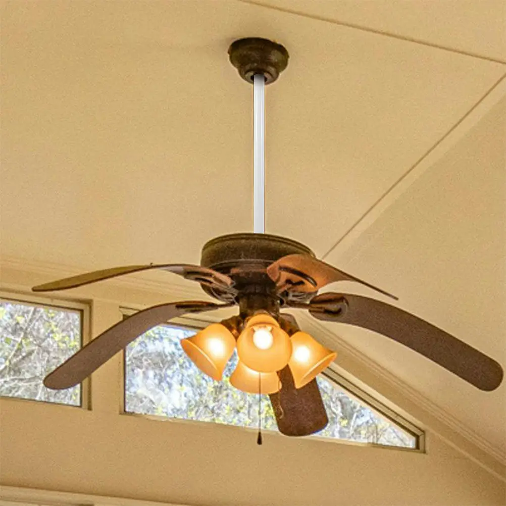 2Pcs Ceiling Fan Extension Rods Strong Wear Resistant Adjustable Downrod for Ceiling Fans Sloping Roof Installation Fan
