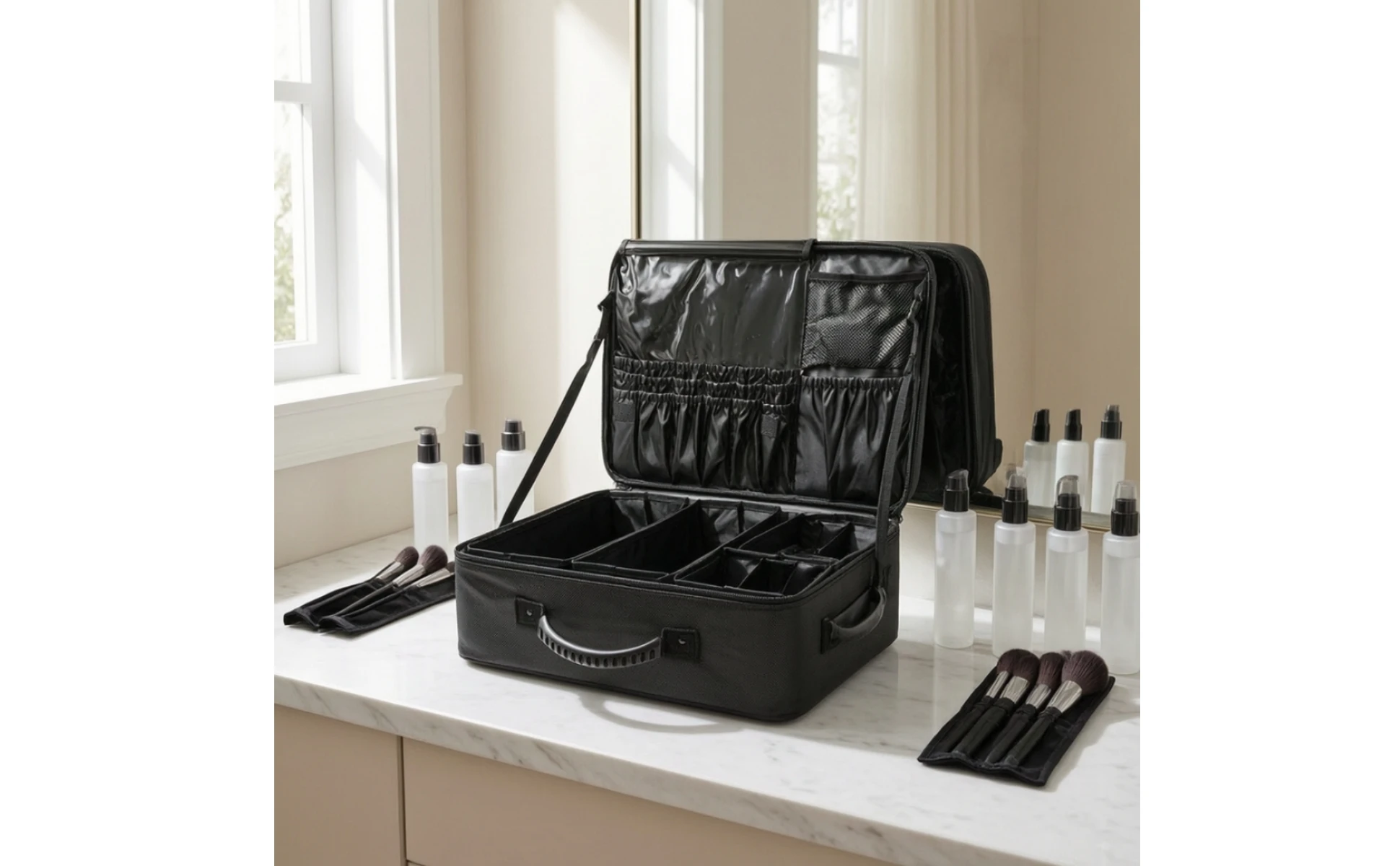 Rolling Makeup Case Hard-Sided Makeup Case with Wheels Cosmetic Trolley with Wheels Retractable Sturdy for Beauticians Rolling Makeup Case Hard-Sided Makeup Case with Wheels Cosmetic Trolley with Wheels Retractable Sturdy for Beauticians