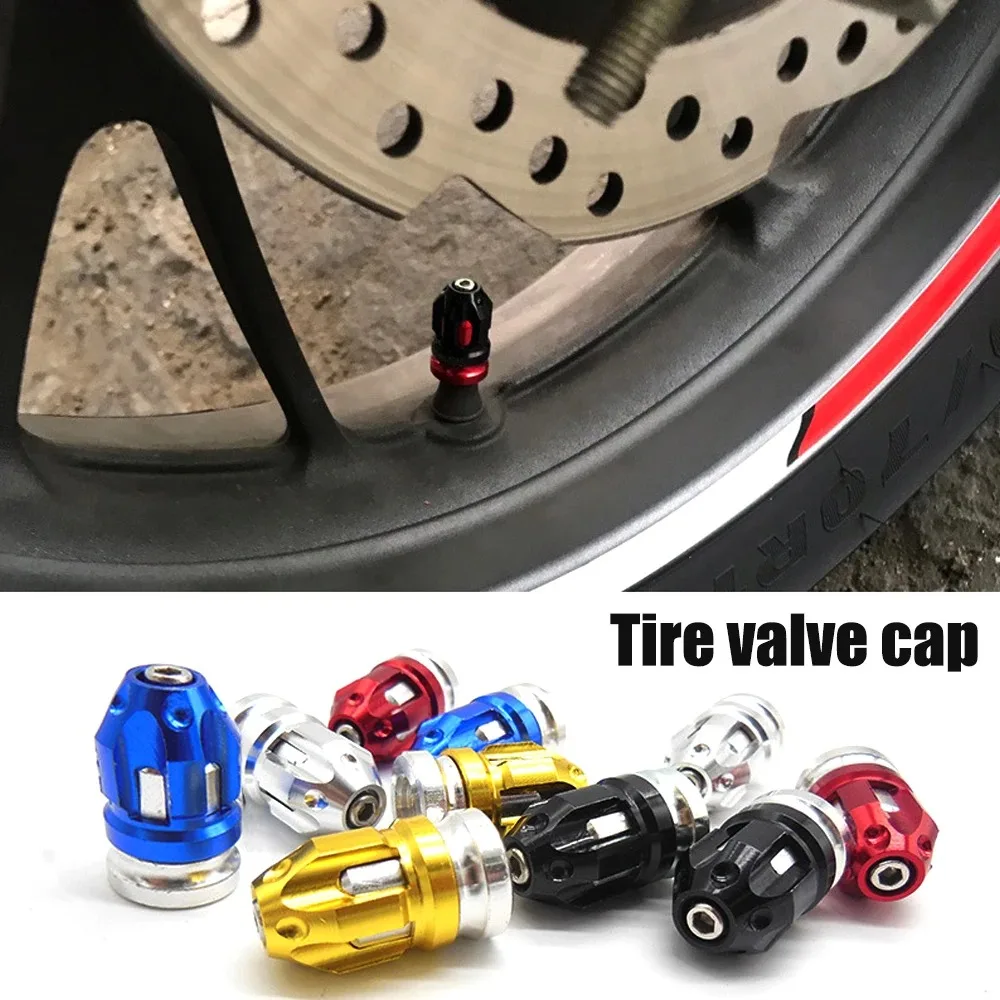 

2Pcs High Quality Universal Motorcycle Valve Cover Waterproof Covers Aluminum Alloy Rim Stem Caps Two-tone Tire Valve Cap
