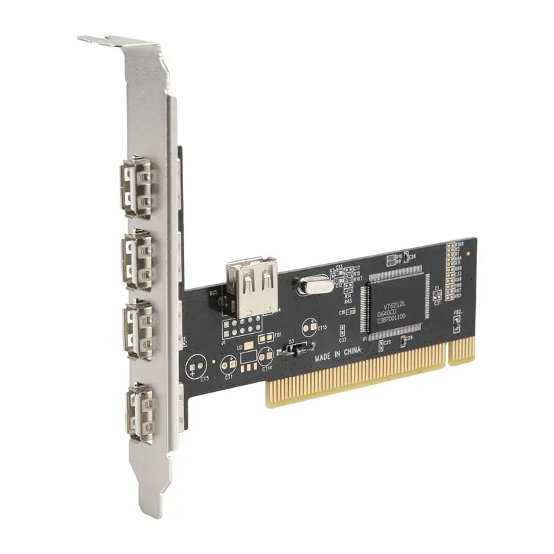 A53M-5 Ports PCI To USB 2.0 PCI Expansion Card Adapter Card 480Mbps Driver-Free PCI Card For Desktop Computer