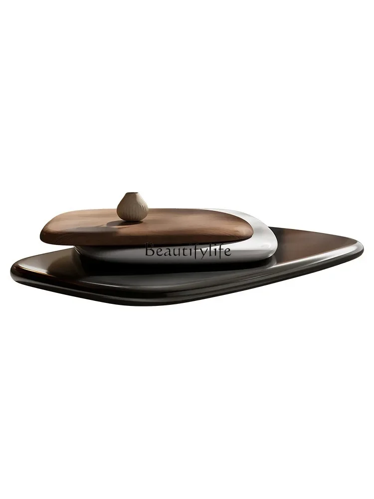 

Modern minimalist special-shaped coffee table living room high-end Italian creative solid wood coffee table