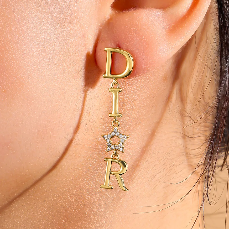 2026 موضة جديدة خمر أقراط طويلة استرخى للنساء الجوف نجوم حفل زفاف مجوهرات فاخرة وأقراط Aretes De Mujer