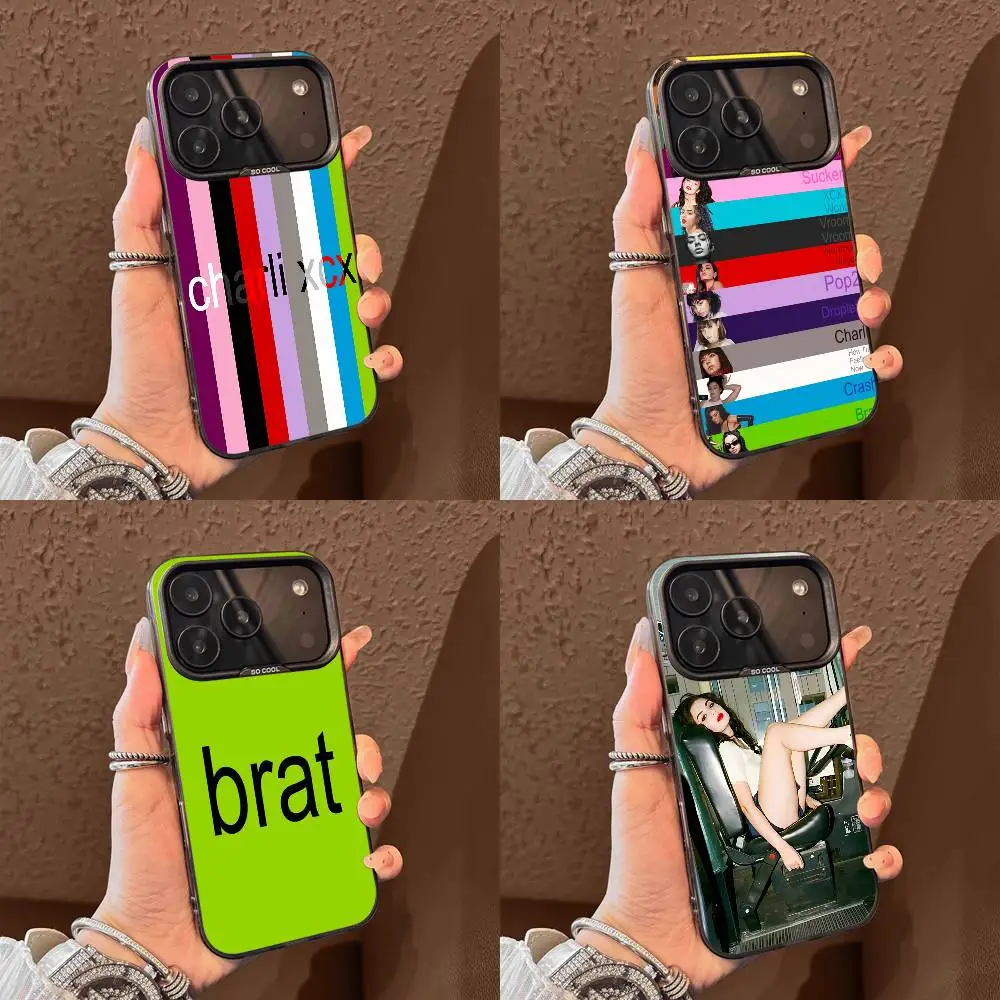 

C-Charli xcx Brat Crash Sucker Pop 2 Phone Case For iPhone 17,16,15,14,13,12,11,Pro,Max,Plus,E,Air,Mini Black Tpu Cover