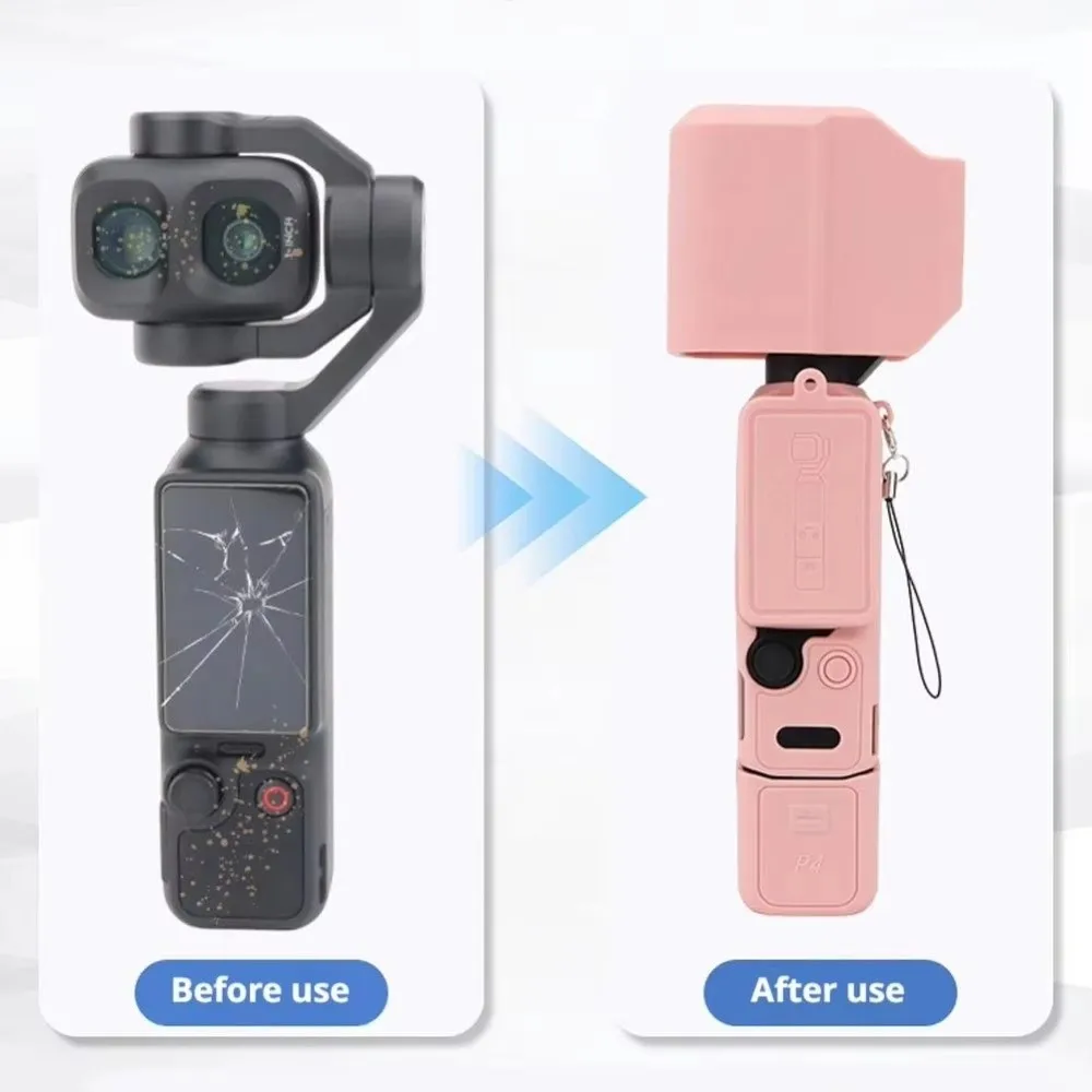Silicone Protective Case Full Coverage Shockproof Screen Proetctor Anti-Scratch Lens Cover for DJI Osmo Pocket 4P