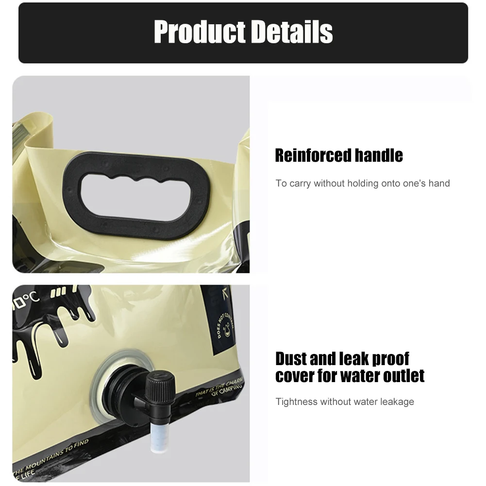 2 قطعة 8L حقيبة حاوية المياه القابلة للطي مع حنفية التخييم تخزين المياه الناقل إبريق للتخييم التنزه الظهر في حالات الطوارئ #5
