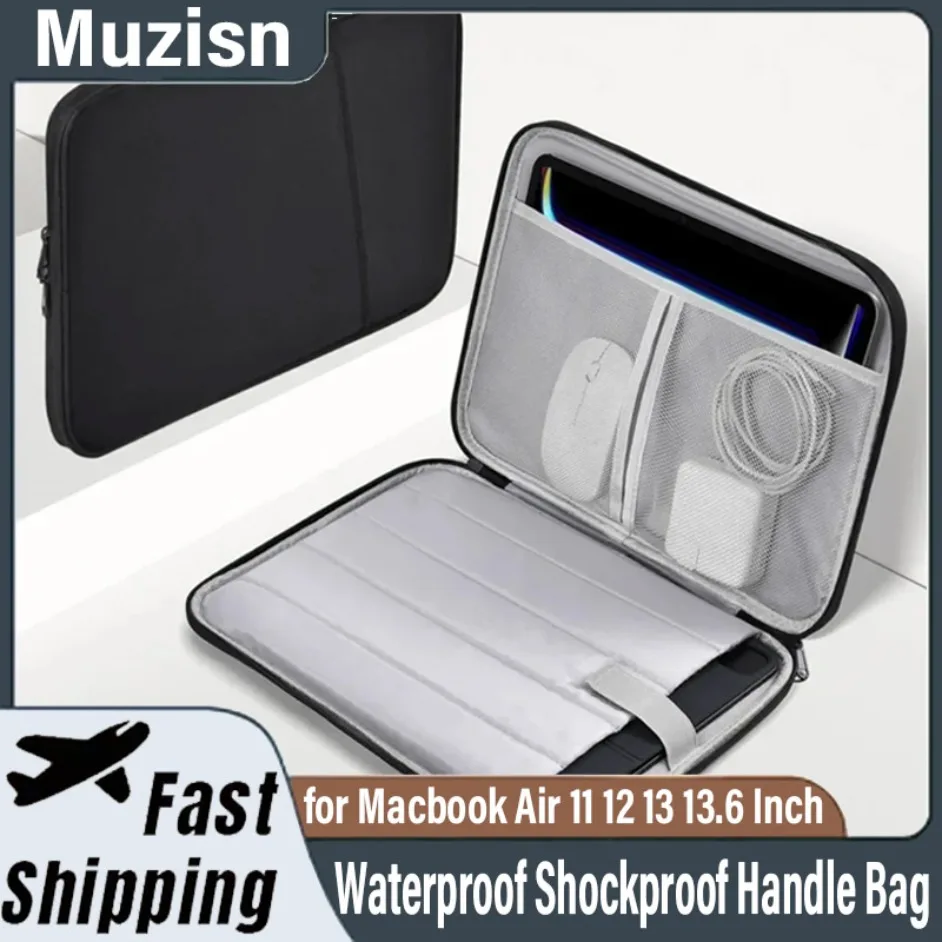 

Водонепроницаемый противоударный чехол для ноутбука с ручкой для Macbook Air 11 12 13 13,6 дюймов M4 M3 M2 Chip Mac Book Cover Аксессуары