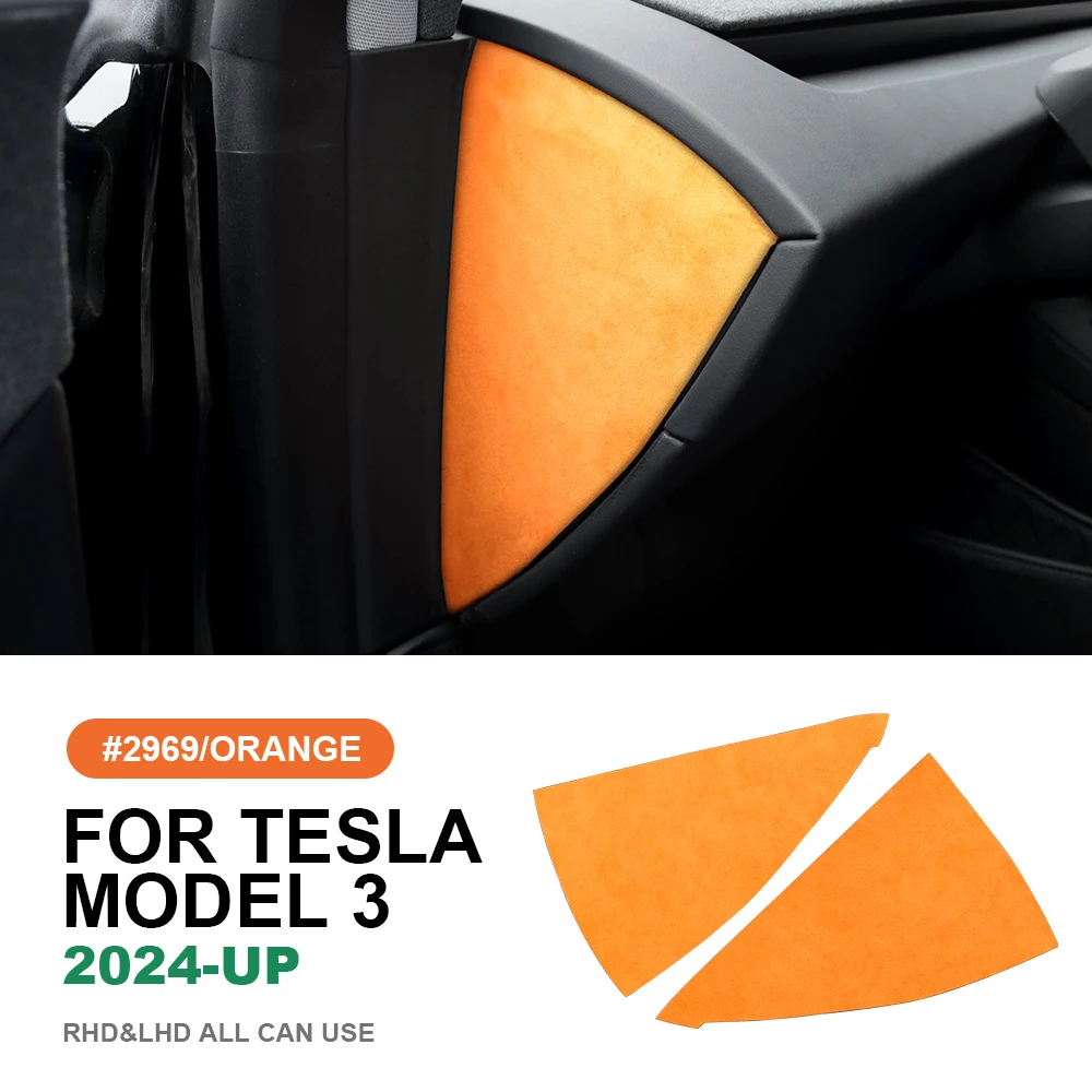 for Tesla Model 3 Highland 2024-Up Italian Top Suede Center Console Instrument Panel Side Cover Car Interior Trim Accessories