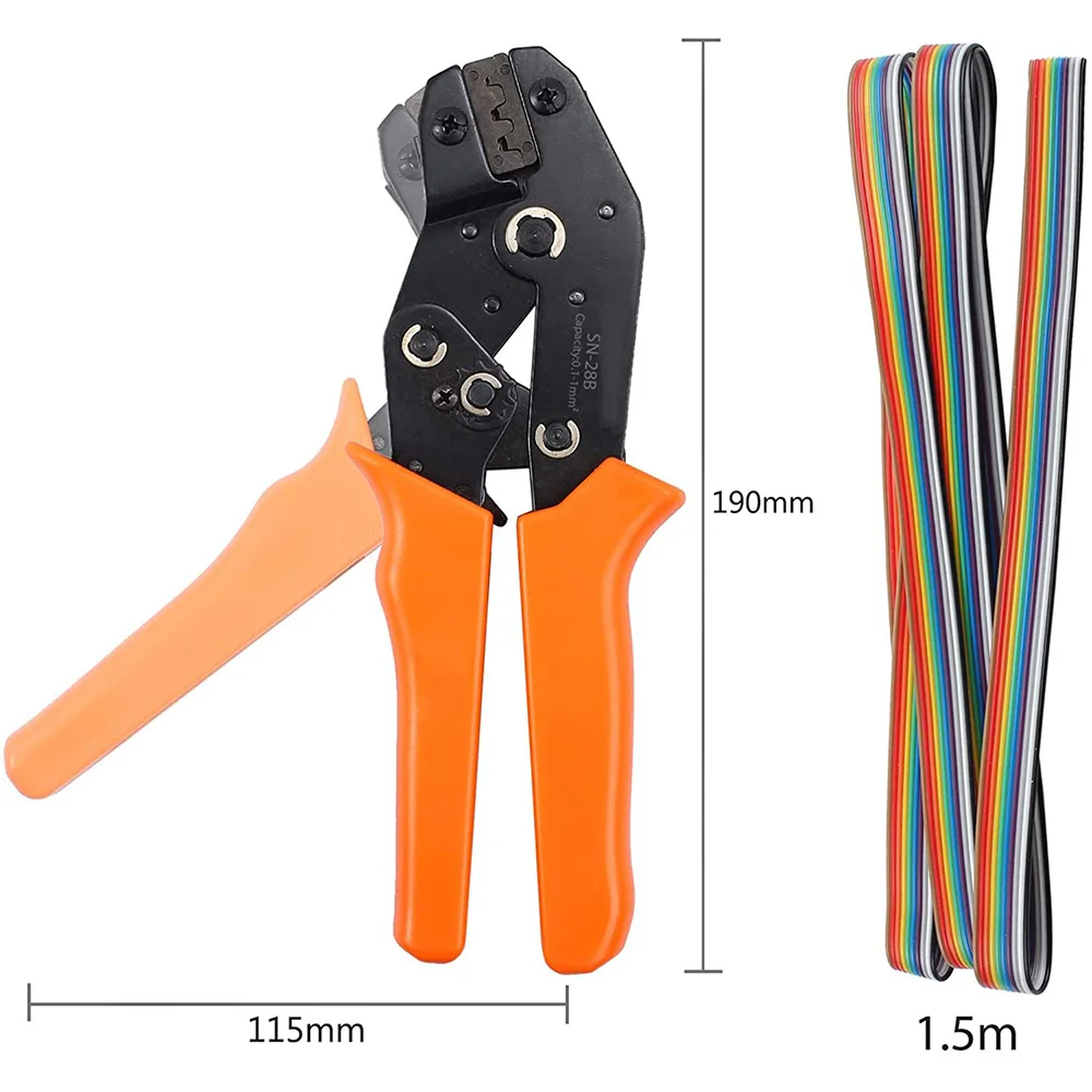 SN-28B+1550Pcs Crimping Tool Pliers Terminal Ferrule Crimper Wire Hand Tool Set Terminals Clamp Kit Tool