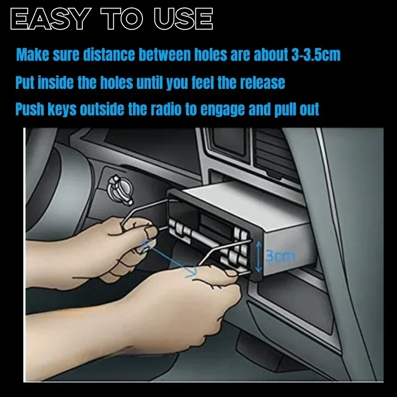 2Pcs V-Shaped Car Stereo Radio Removal Keys CD Changer Disassembly Tool Fit  for Mazda For Fiat For Renault FOR Ford