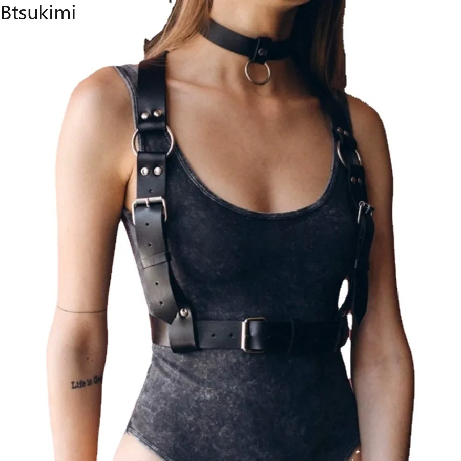 

New Fashion Sexy Harness for Adult PU Leather Harness Adjustable Harness Belt Gothic Retro Waist Bags Medieval Costume Accessory