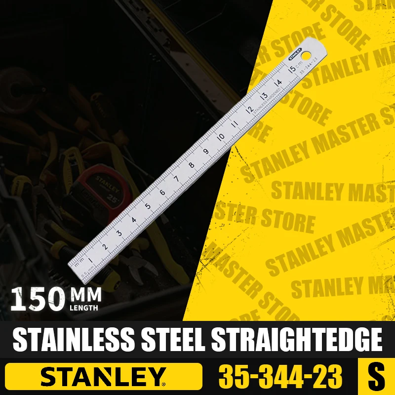 STANLEY 35-344-23/35-345-23/35-346-23 Stainless Steel Straightedge Double-sided Metric and Imperial Steel Straightedge