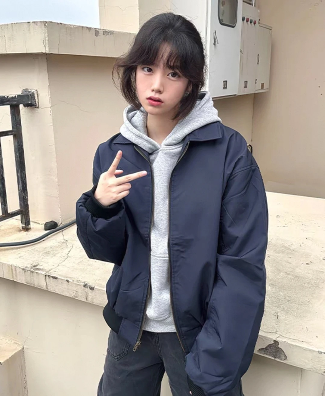 

Bomber Jackets Womens Jacket Inside Pockets Fall Denim Stereoscopic Embossed Artistic Stitching Youthful Innovative Personality