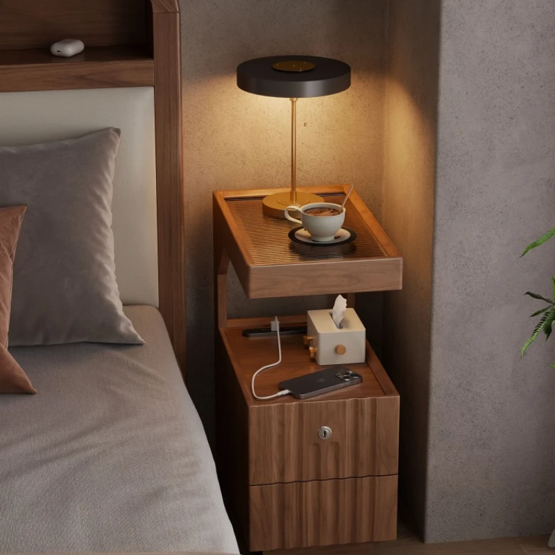 

Digging solid wood bedside table mini small extremely narrow bedside table super narrow 25 cm